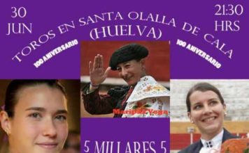 Corrida mixta femenina en Santa Olalla de Cala Tres mujeres toreras para Santa Olalla de Cala.