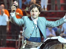 Andrés Romero esta noche en la plaza extremeña de Montijo.