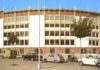 La imponente imagen exterior de la que fuera grandiosa plaza de toros Monumental de la ciudad de Huelva.