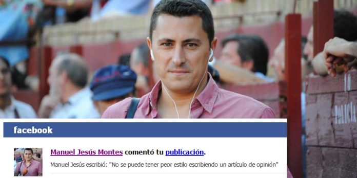 El periodista Manuel Jesús Montes, ligado a la organización de la 'Feria de la tapa, el toro y el caballo', y el comentario que insertó en el Facebook de HUELVA TAURINA.