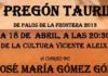 Cartel del Pregón taurino de Palos.