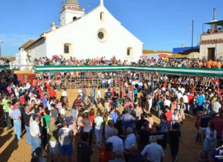 Así se presentaba cada día la improvidada placita de toros de talanqueras en San Juan del Puerto. (FOTO: Vicente Medero)