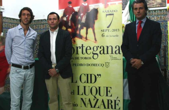 Antonio Nazaré, el alcalde de Cortegana y el empresario Jorge Buendía.