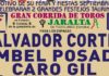 El cartel anunciando la corrida de ayer sábado en Zalamea.