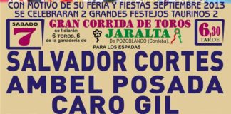 El cartel anunciando la corrida de ayer sábado en Zalamea.