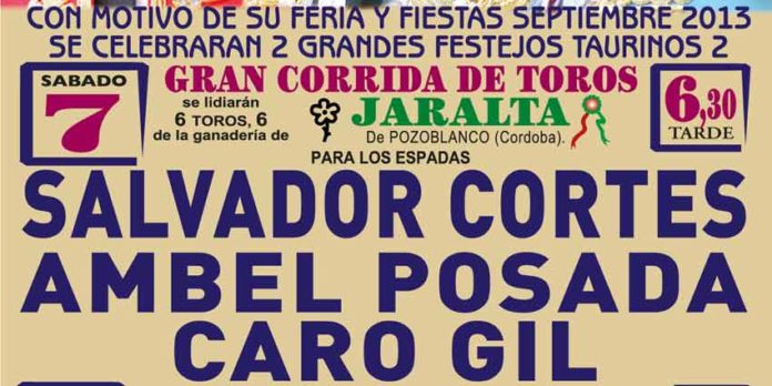 El cartel anunciando la corrida de ayer sábado en Zalamea.