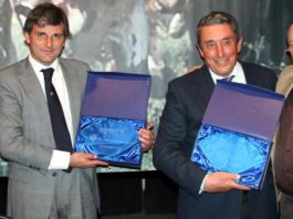 Los onubenses Jorge Buendía y Fernando Cuadri al finalizar la sesión de las Jornadas Taurinas de Almodóvar del Campo.