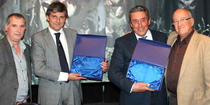 Los onubenses Jorge Buendía y Fernando Cuadri al finalizar la sesión de las Jornadas Taurinas de Almodóvar del Campo.