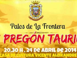 Cartel anunciador del Pregón de Palos de este año.