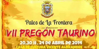 Cartel anunciador del Pregón de Palos de este año.