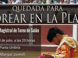 Cartel del toreo de salón en Punta Umbría.