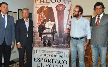 Acto de presentación de la quinta corrida de toros pinzoniana, con Espartaco. (FOTO: Arizmendi)