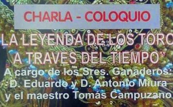 Cartel anunciador de la charla en Almonte.