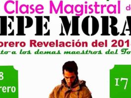 Cartel de la clase de toreo de salón de Pepe Moral.