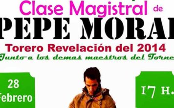 Cartel de la clase de toreo de salón de Pepe Moral.
