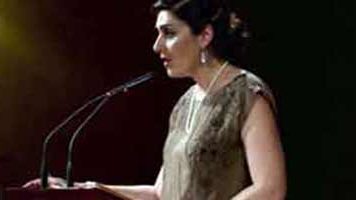 La periodista sevillana Lorena Muñoz, en un pregón taurino en Sevilla este mismo año.